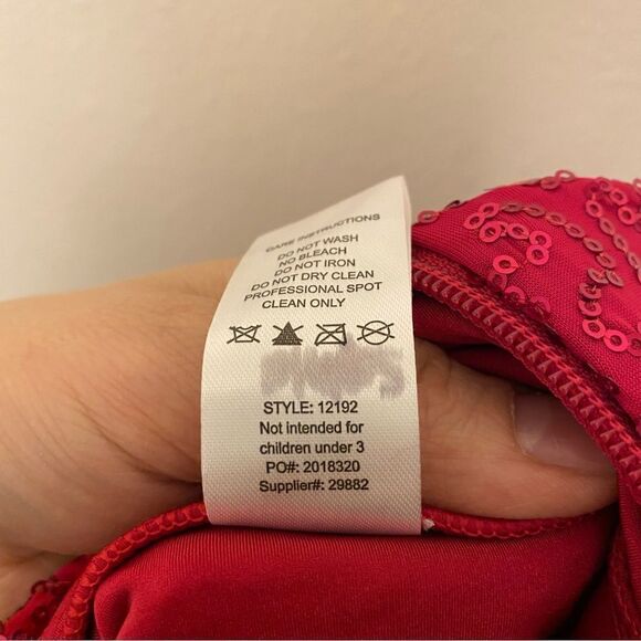 Weissman Dance dress red sequin costume Me Against The Music 12192 Child MC - Picture 5 of 9